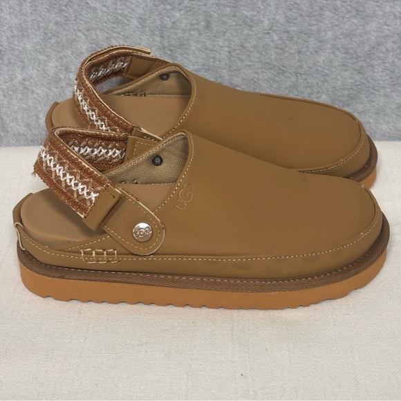 UGG Shoes - UGG Goldenstar UGGbraid Leather Clog-Tan/Chestnut Brown-Women Size 7